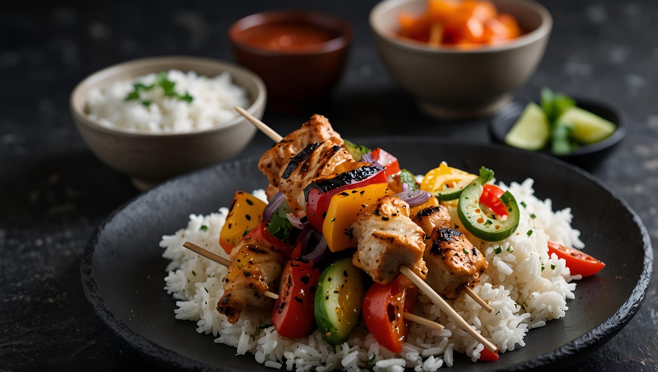 BBQ groentespiesjes met kruidenolie BBQ groentespiesjes met kruidenolie